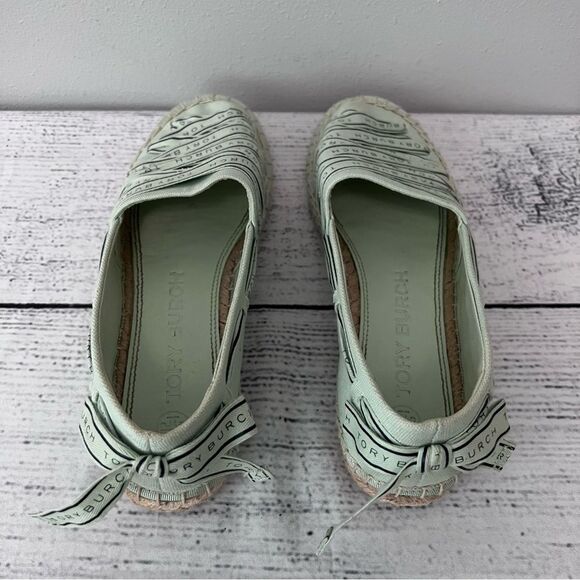 Tory Burch Mint Green Espadrille Flats with Woven Detail Size 7.5 - Picture 3 of 9